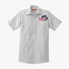 Short Sleeve Striped Industrial Work Shirt Thumbnail
